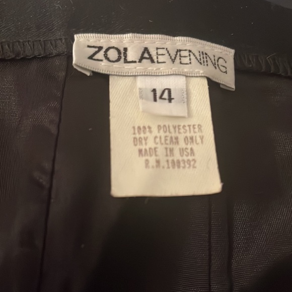 Long Black Zola Satin Evening Skirt - Sz 14 - Picture 6 of 6